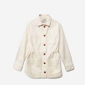 🤍 Everlane Cinchable Chore Jacket • Canvas • Bone (Off-White) • XS